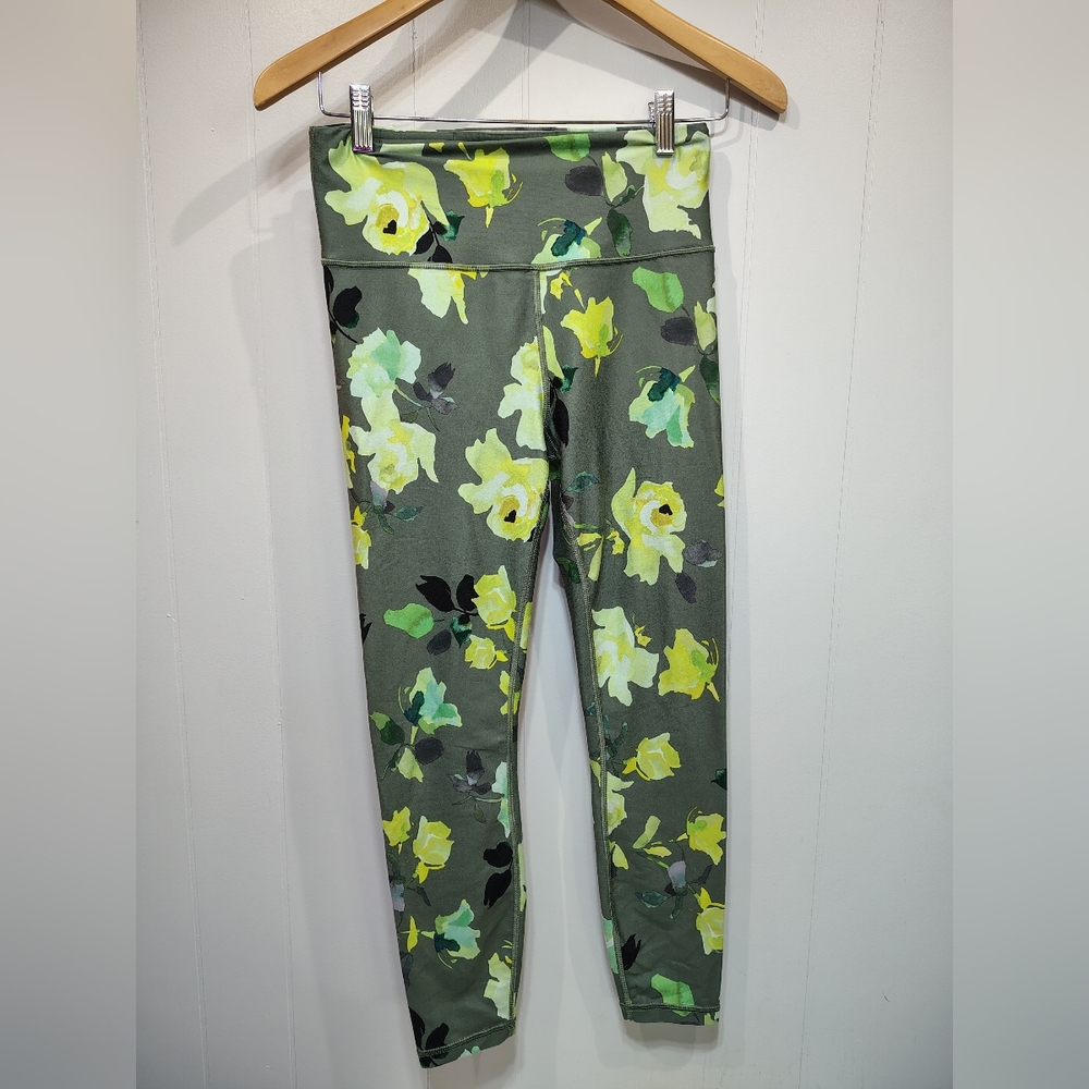 Athleta‎ Elation Legging Size Small Green Floral High Rise